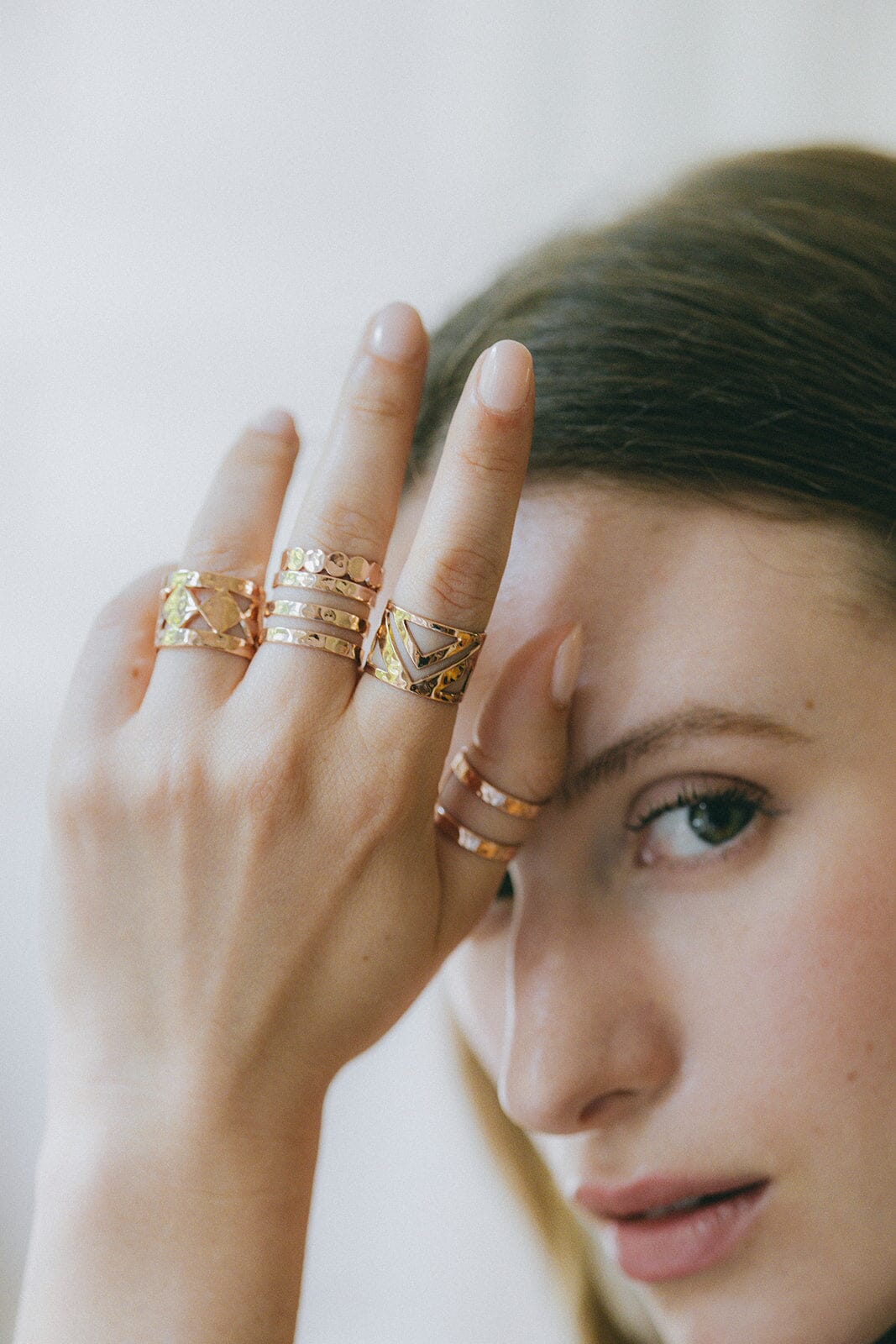 Bague Eliott Or Rose Martelée Ajustable Bagues Monsieur Simone