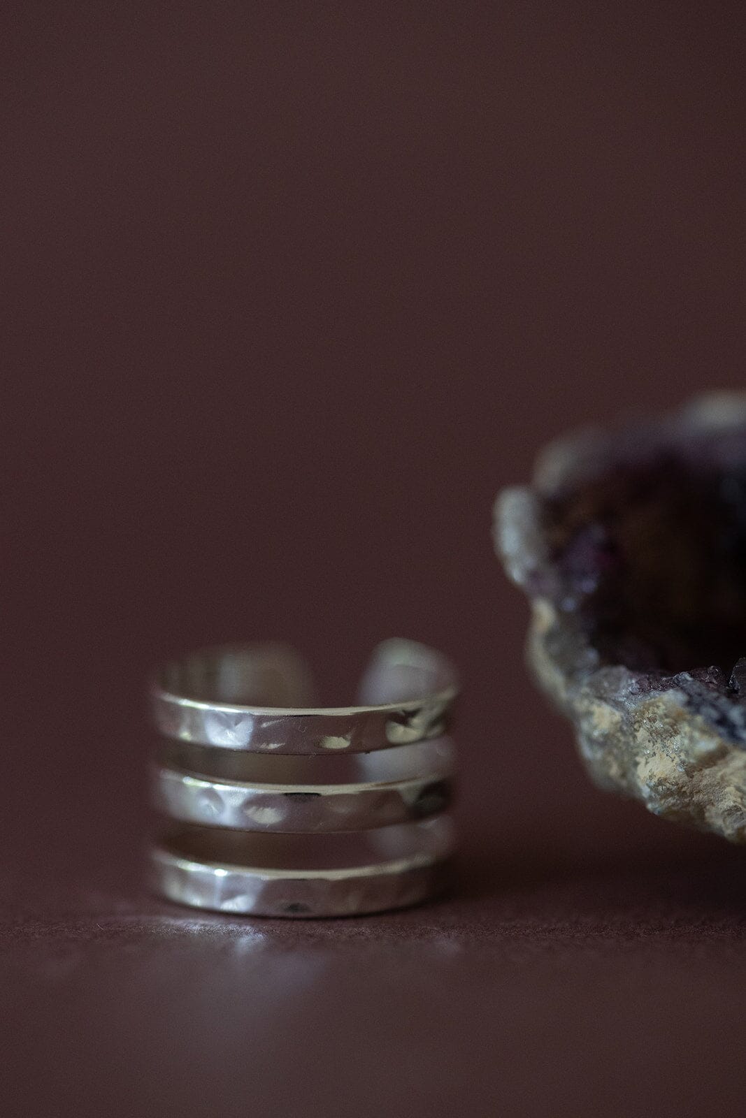 Bague Enzo Argent Martelée Ajustable Bagues Monsieur Simone