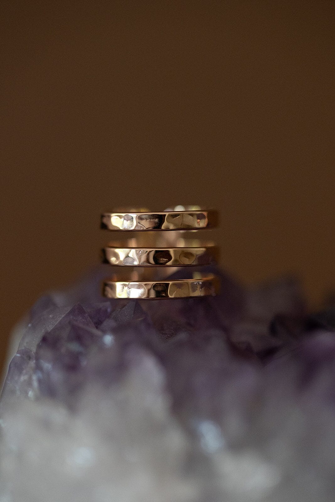 Bague Enzo Or Rose Martelée Ajustable Bagues Monsieur Simone