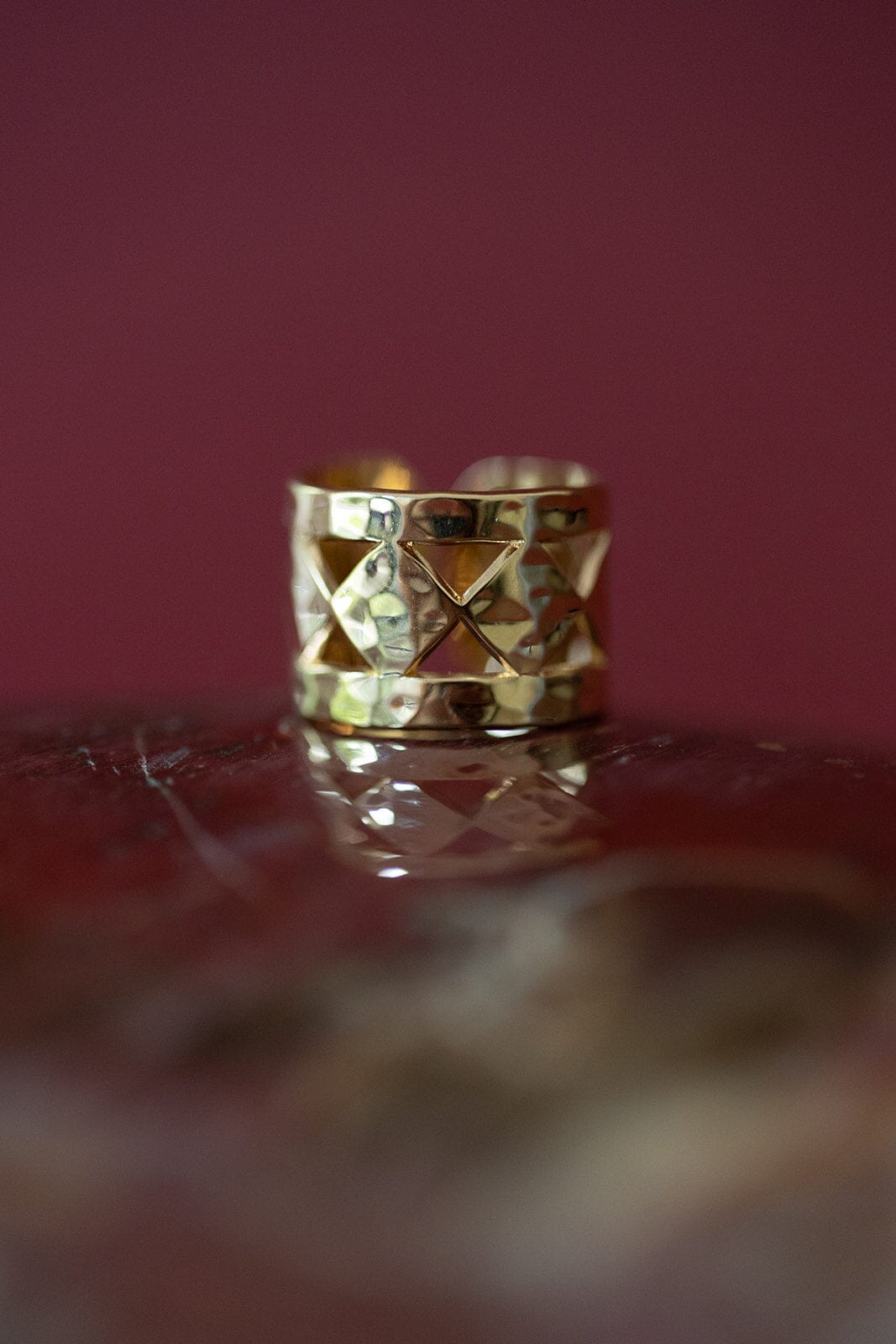 Bague Lou Or Martelée Ajustable Bagues Monsieur Simone