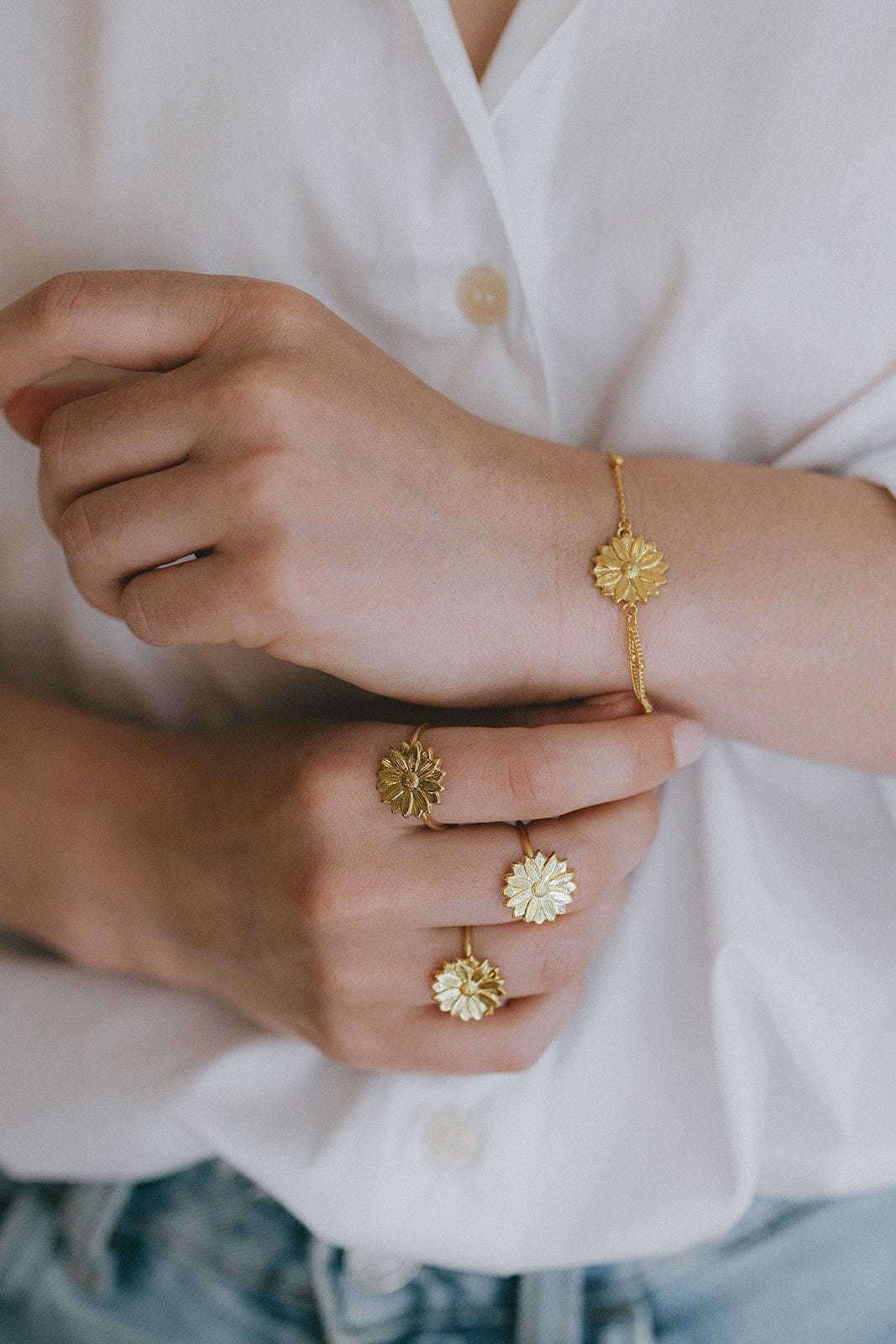 Bague Maïa Argent Fleur Ajustable Bagues Monsieur Simone