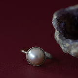 Bague Nélya Argent Perle Ajustable Bagues Monsieur Simone