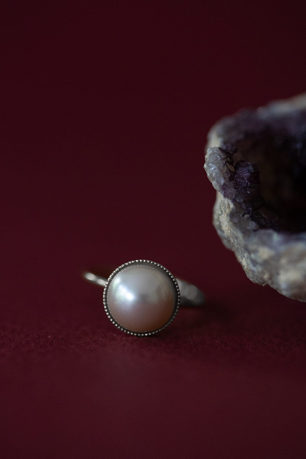 Bague Nélya Argent Perle Ajustable Bagues Monsieur Simone