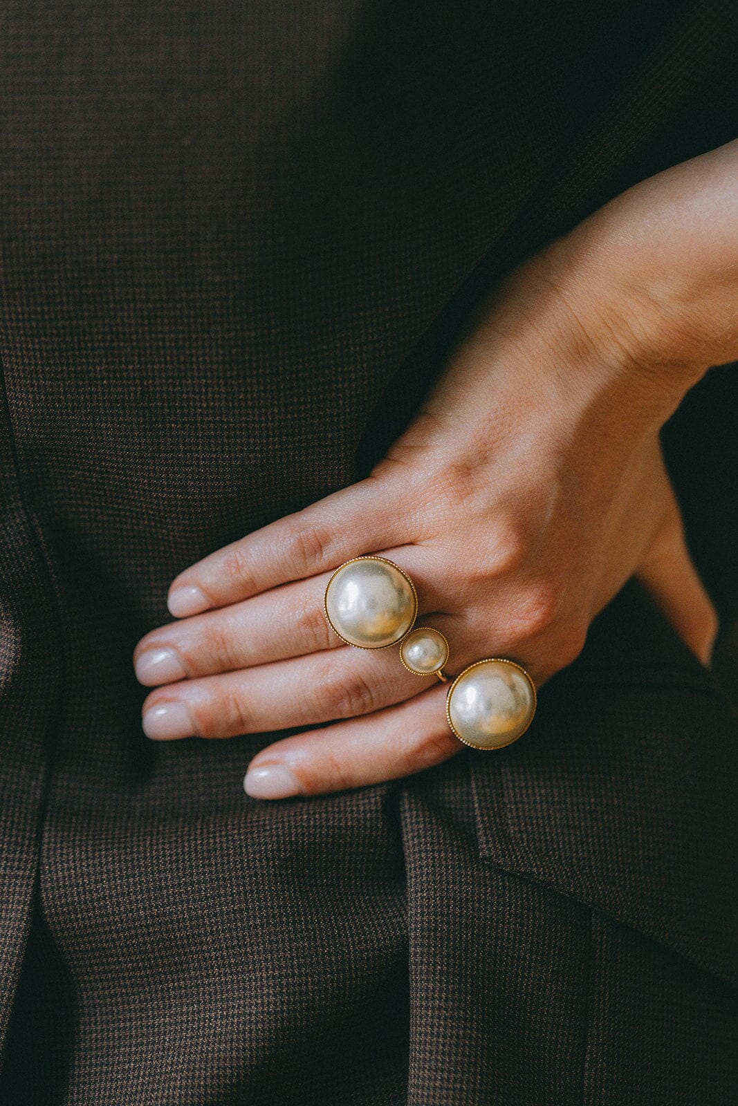 Bague Nélya Or Perle Ajustable Bagues Monsieur Simone