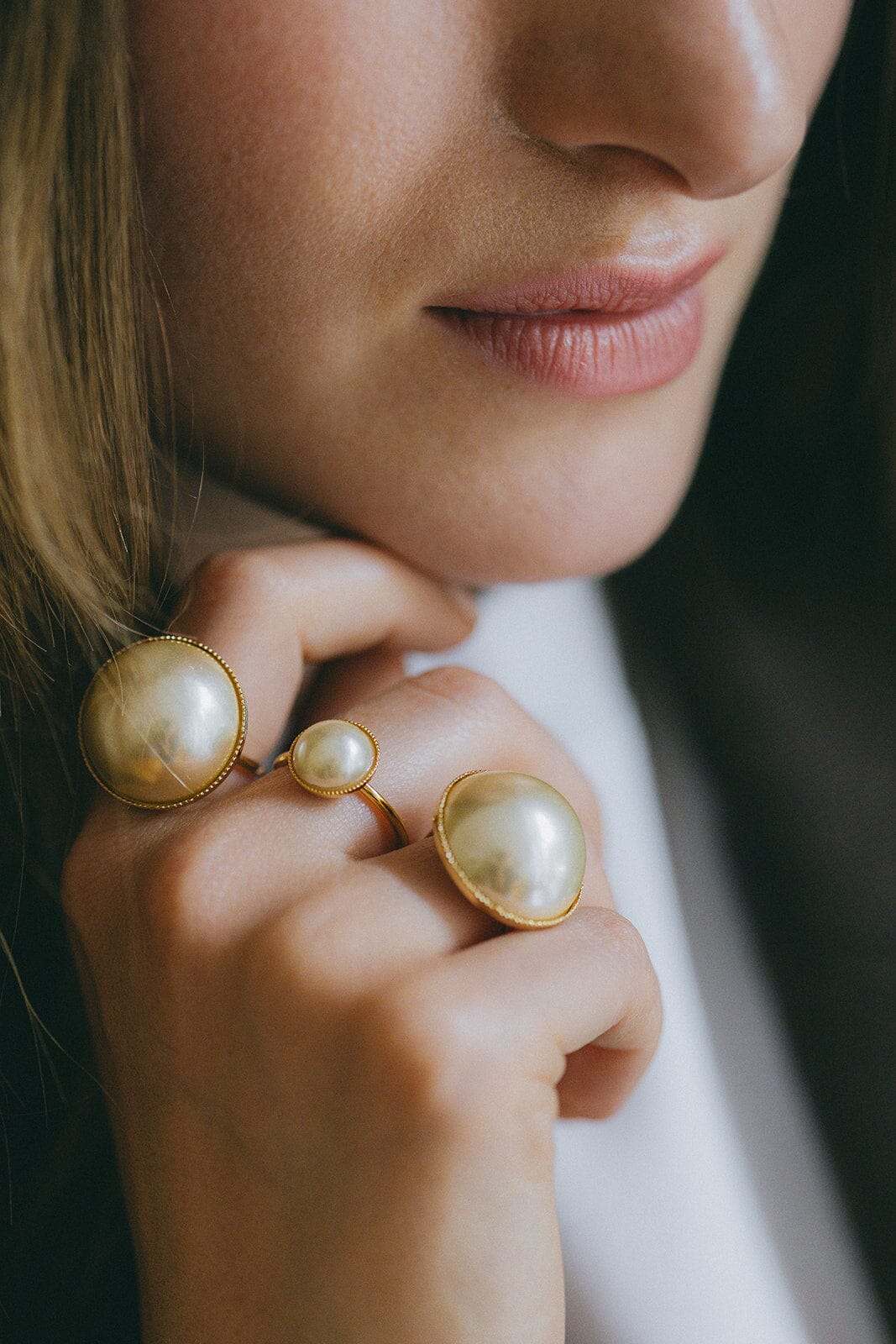 Bague Nélya Or Perle Ajustable Bagues Monsieur Simone
