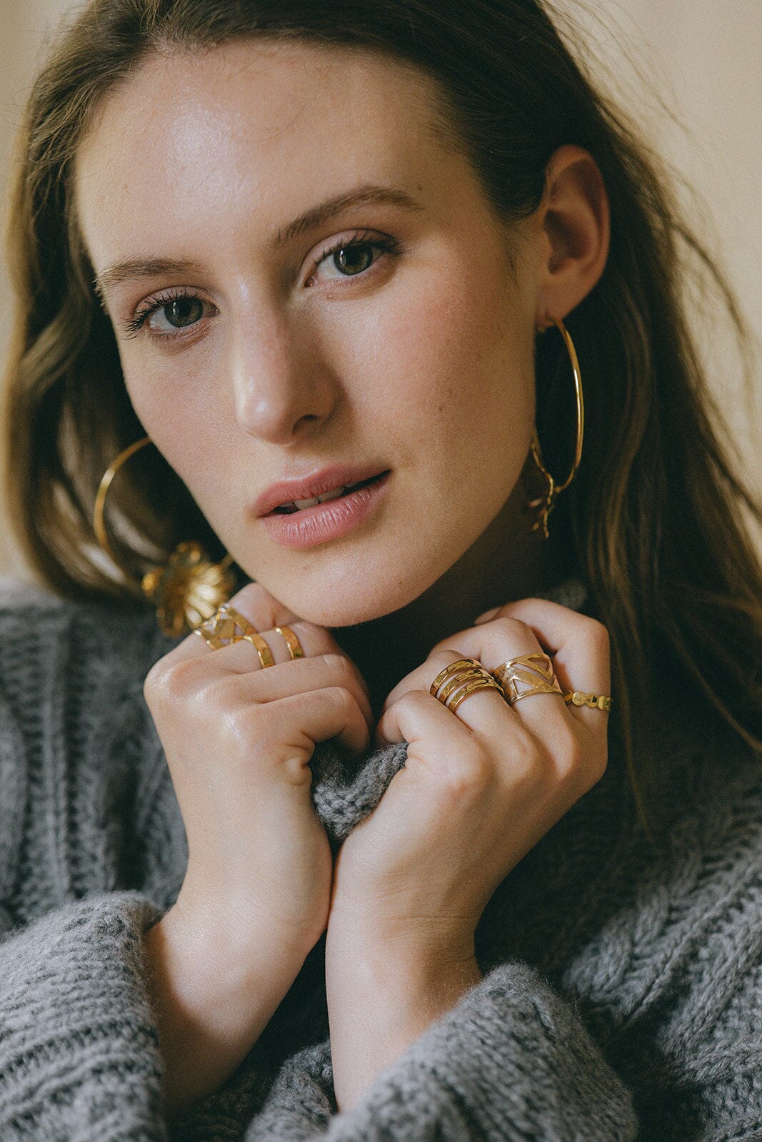 Bague Noah Or Martelée Ajustable Bagues Monsieur Simone