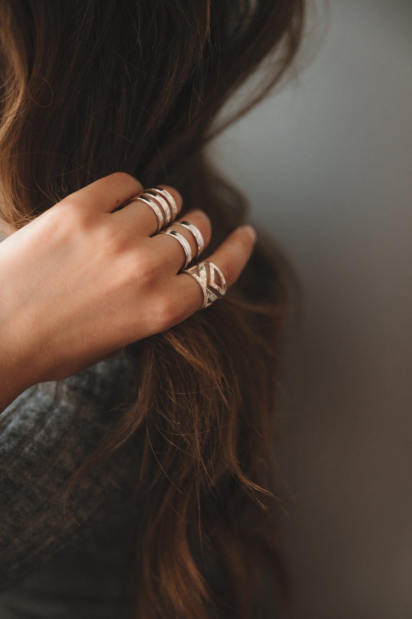 Bague Zak Argent Martelée Ajustable Bagues Monsieur Simone