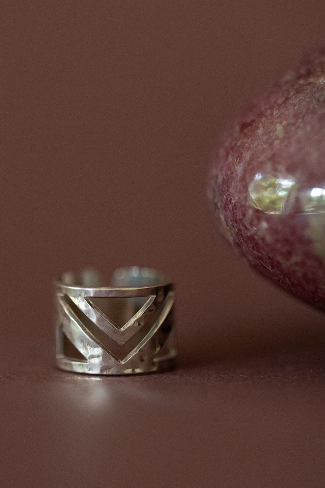 Bague Zak Argent Martelée Ajustable Bagues Monsieur Simone