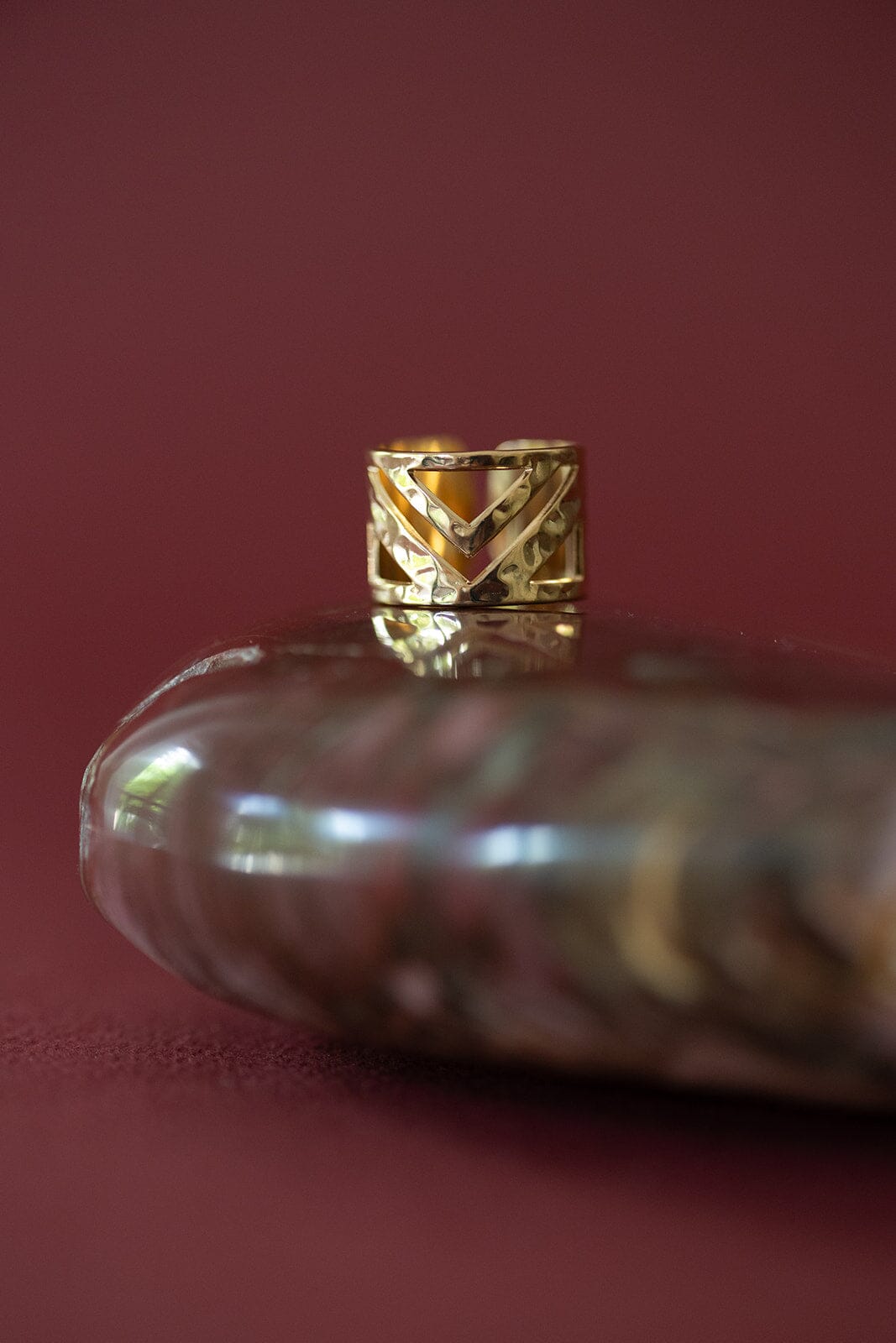 Bague Zak Or Martelée Ajustable Bagues Monsieur Simone