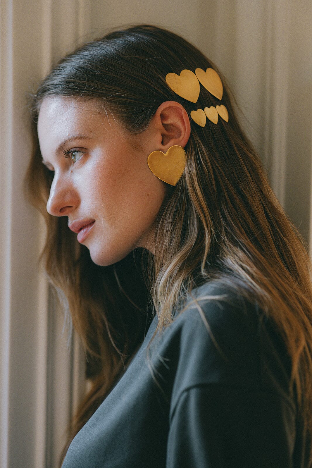 Barrette Aphrodite Or Coeurs Accessoires Monsieur Simone
