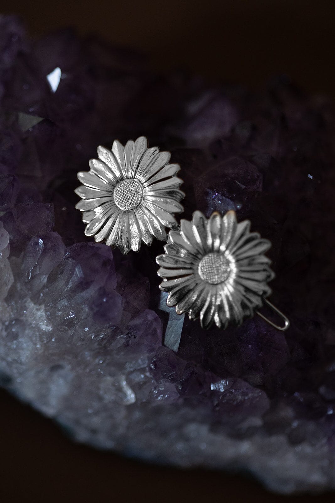 Barrette Maïa Argent Fleurs Accessoires Monsieur Simone