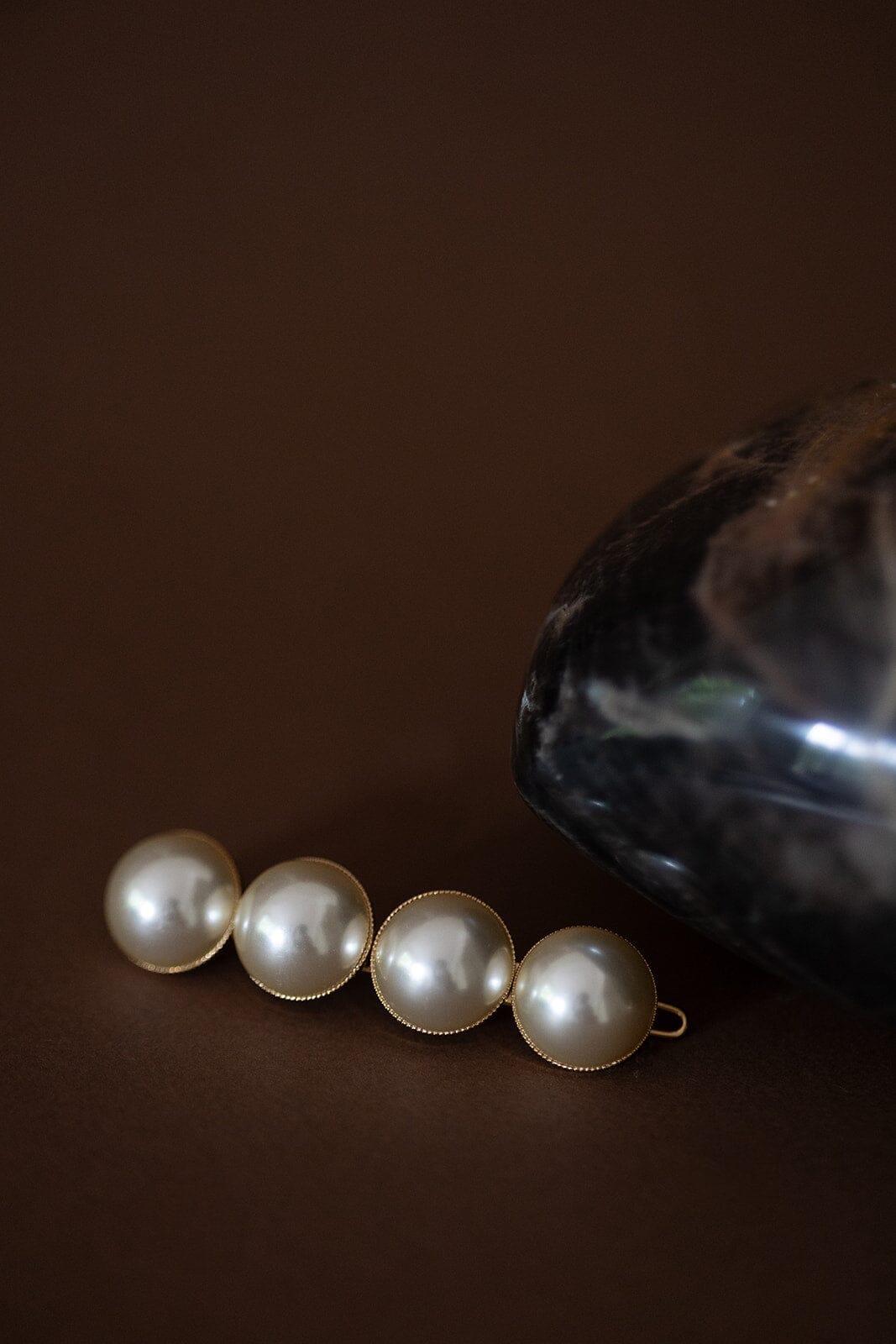Barrette Nélya Or Perles Accessoires Monsieur Simone