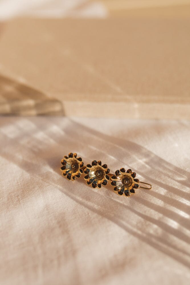 Barrette Théia Or Fleurs Accessoires Monsieur Simone