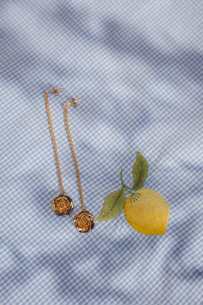 Boucles d'Oreilles Pendantes Aglaé Or Fleurs Boucles d'Oreilles Monsieur Simone
