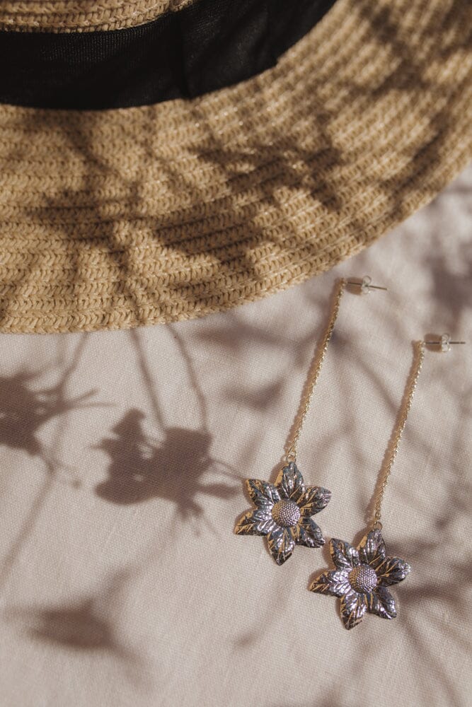 Boucles d'Oreilles Pendantes Hespéris Argent Fleurs Boucles d'Oreilles Monsieur Simone