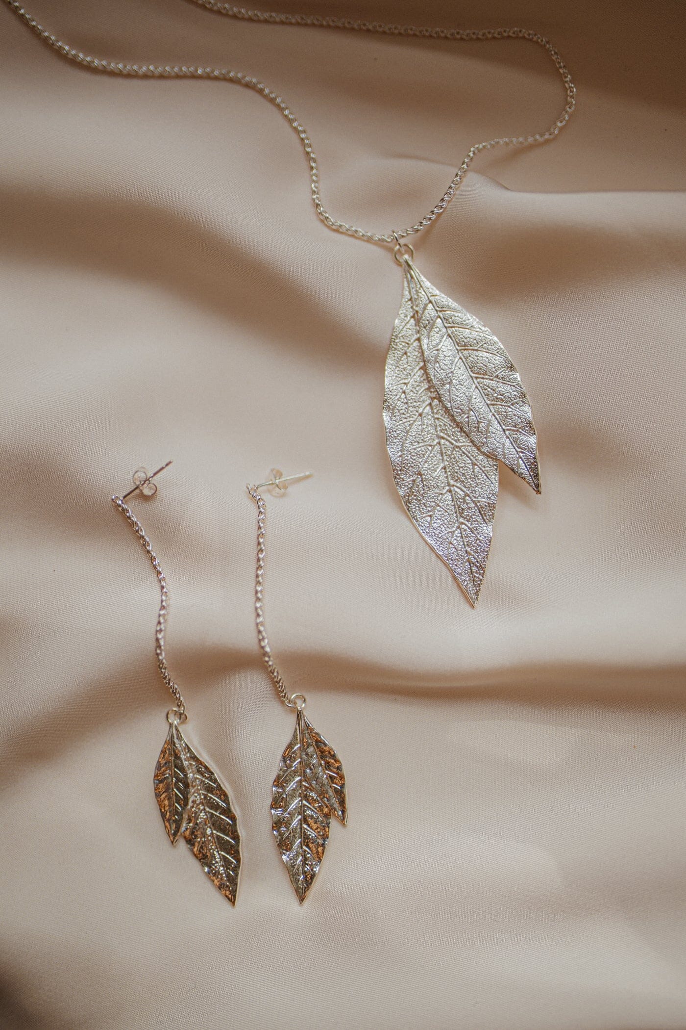 Boucles d'Oreilles Pendantes Thalie Argent Feuilles Boucles d'Oreilles Monsieur Simone