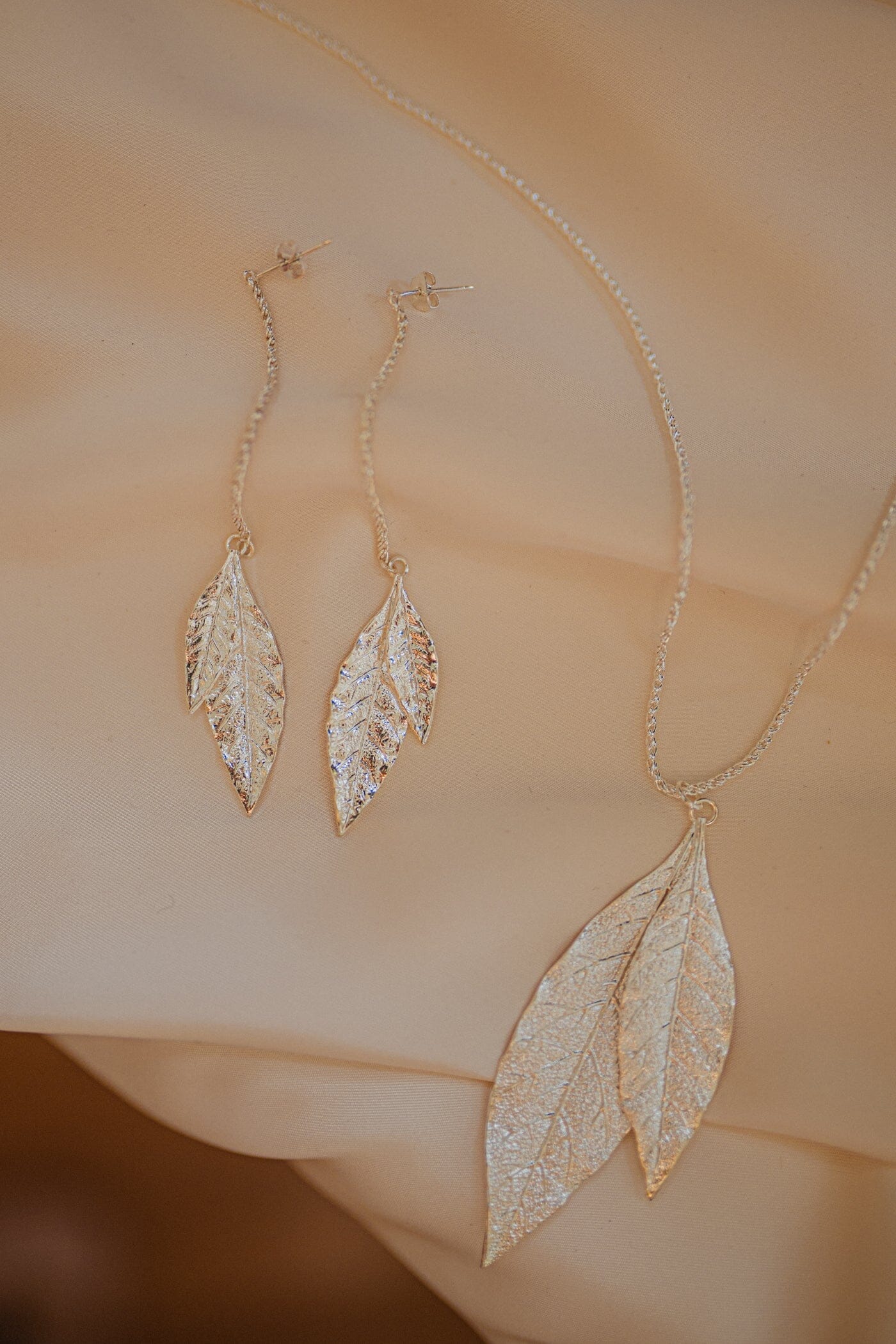 Boucles d'Oreilles Pendantes Thalie Argent Feuilles Boucles d'Oreilles Monsieur Simone