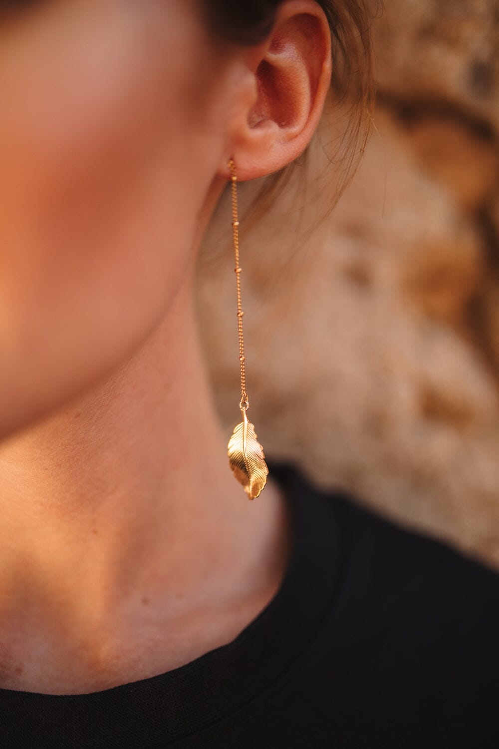 Boucles d'Oreilles Pendantes Zéphyr Argent Feuilles Boucles d'Oreilles Monsieur Simone
