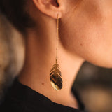 Boucles d'Oreilles Pendantes Zéphyr Or Feuilles Boucles d'Oreilles Monsieur Simone