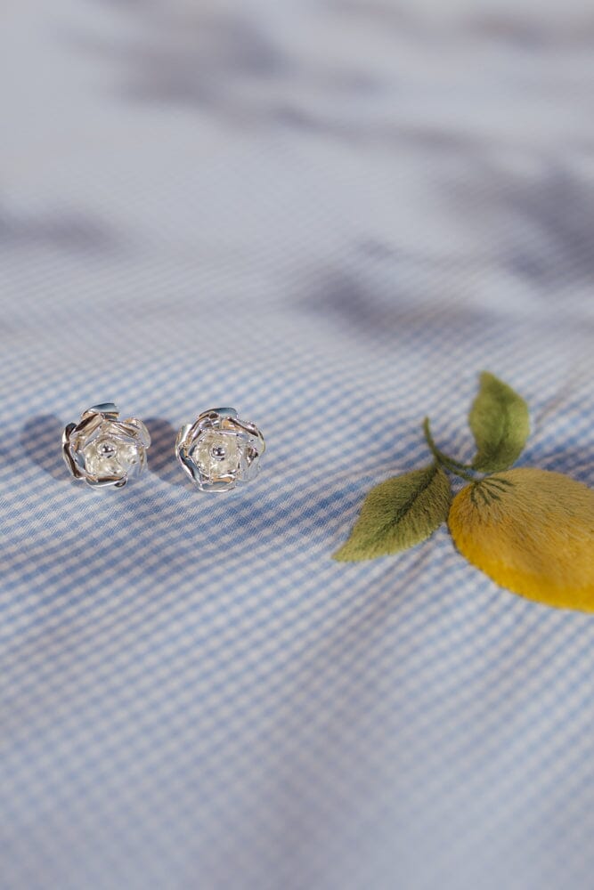 Boucles d'Oreilles Puces Aglaé Argent Fleurs Boucles d'Oreilles Monsieur Simone