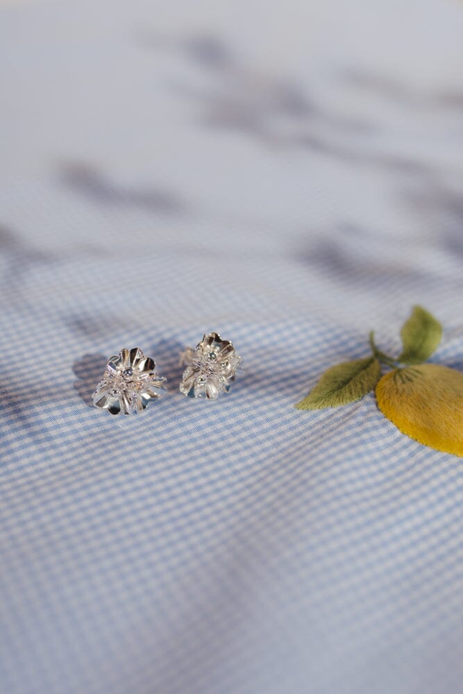 Boucles d'Oreilles Puces Aglaé Trio Argent Fleurs Boucles d'Oreilles Monsieur Simone