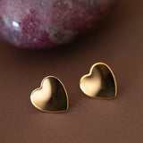 Boucles d'Oreilles Puces Aphrodite Or Coeur Boucles d'Oreilles Monsieur Simone