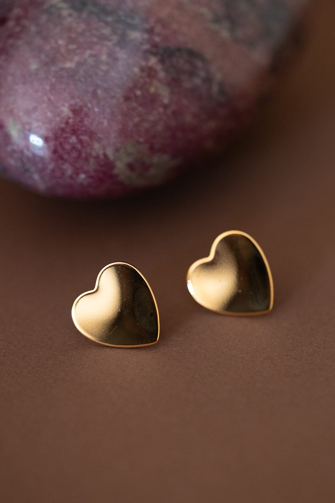 Boucles d'Oreilles Puces Aphrodite Or Coeur Boucles d'Oreilles Monsieur Simone
