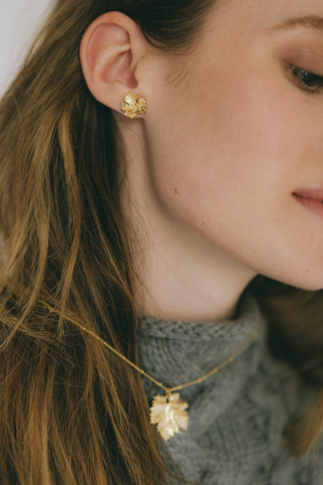 Boucles d'Oreilles Puces Héra Argent Feuilles Boucles d'Oreilles Monsieur Simone