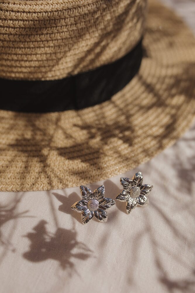 Boucles d'Oreilles Puces Hespéris Argent Fleurs Boucles d'Oreilles Monsieur Simone