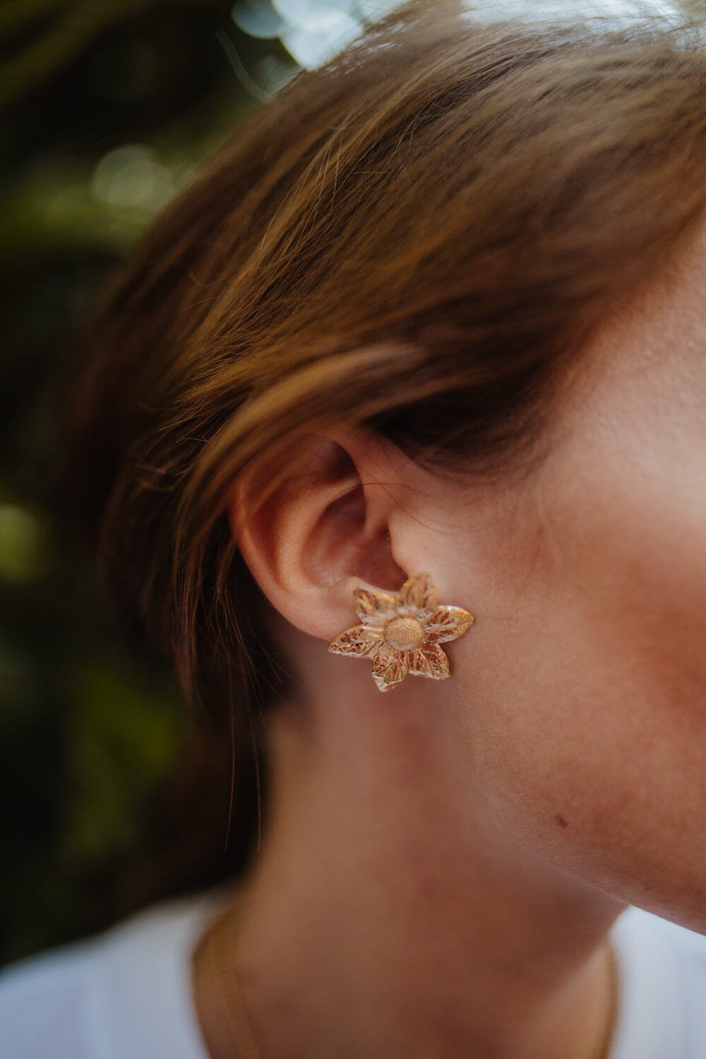 Boucles d'Oreilles Puces Hespéris Or Fleurs Boucles d'Oreilles Monsieur Simone