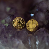 Boucles d'Oreilles Puces Hestia Or Ronds Martelés Boucles d'Oreilles Monsieur Simone