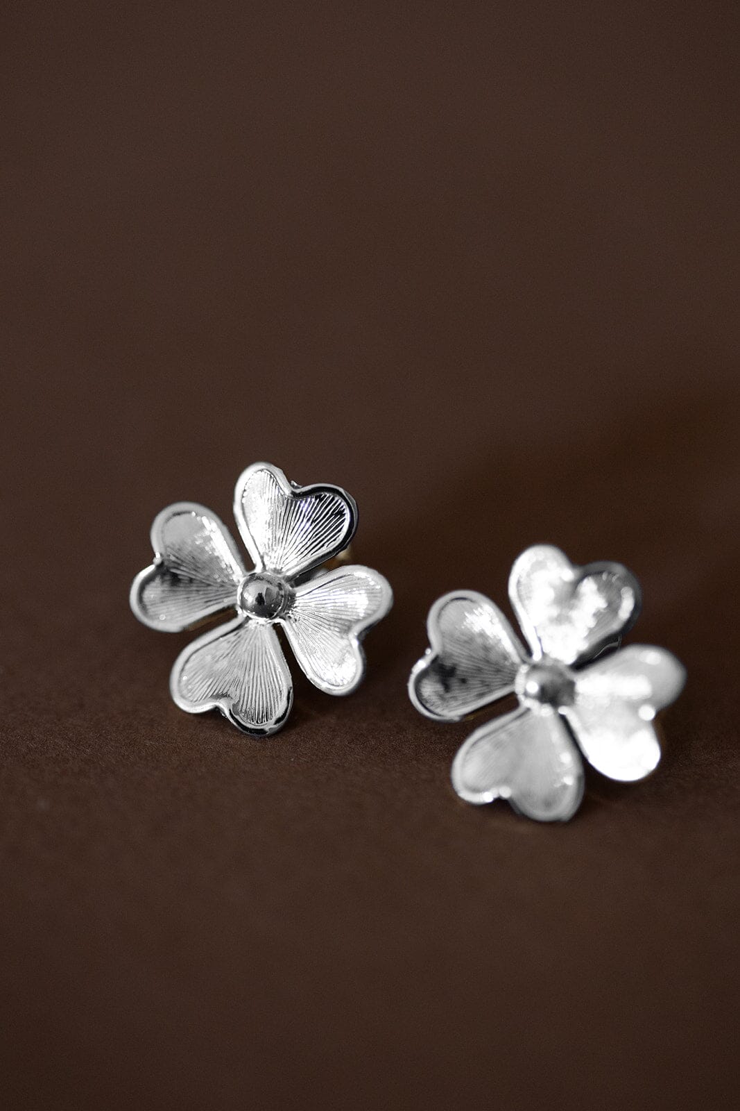 Boucles d'Oreilles Puces Léon Argent Trèfles Boucles d'oreilles Monsieur Simone