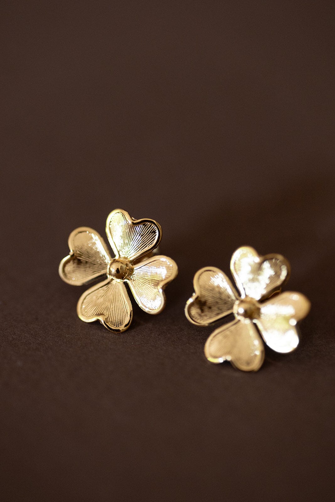 Boucles d'Oreilles Puces Léon Or Trèfles Boucles d'oreilles Monsieur Simone