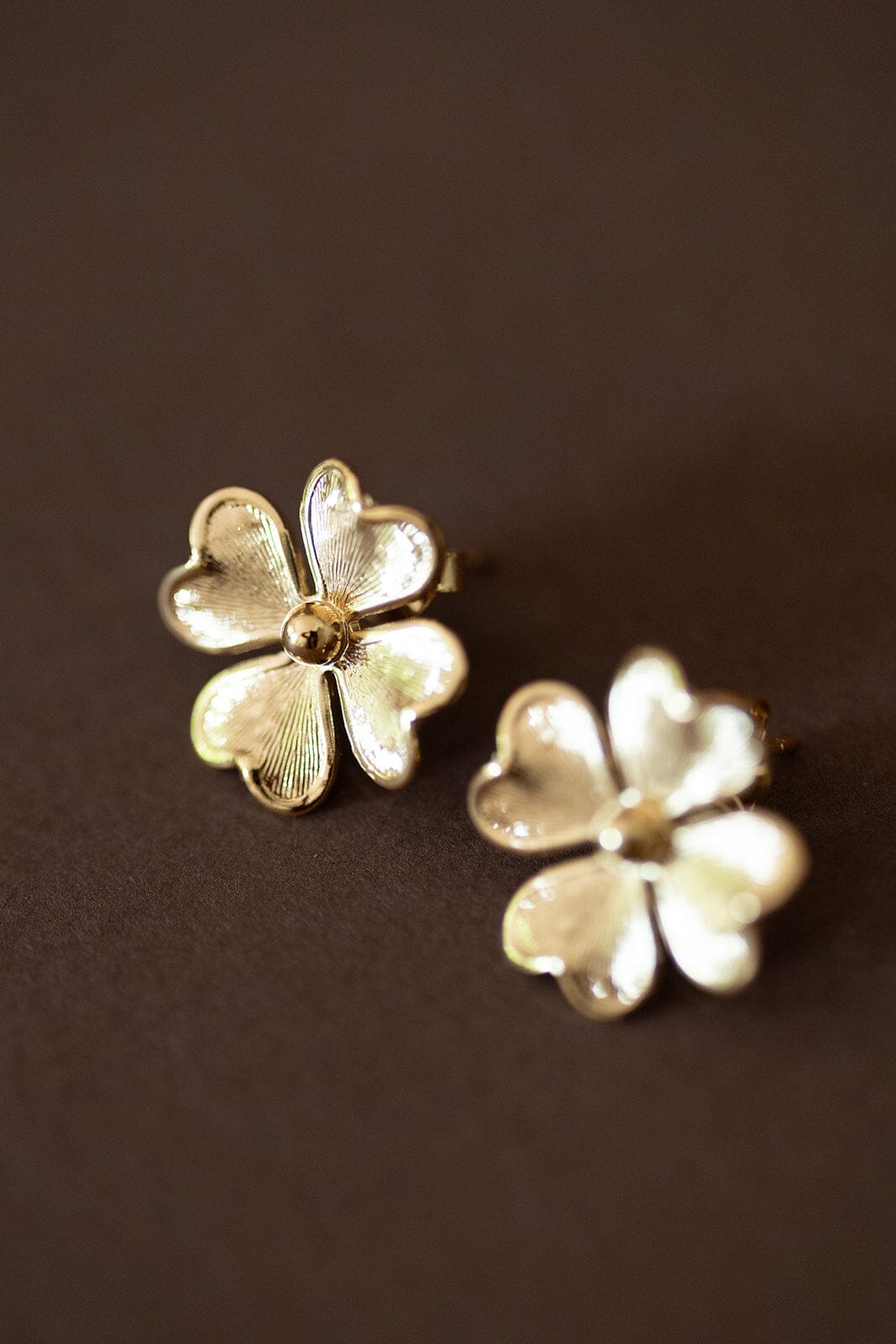 Boucles d'Oreilles Puces Léon Or Trèfles Boucles d'oreilles Monsieur Simone