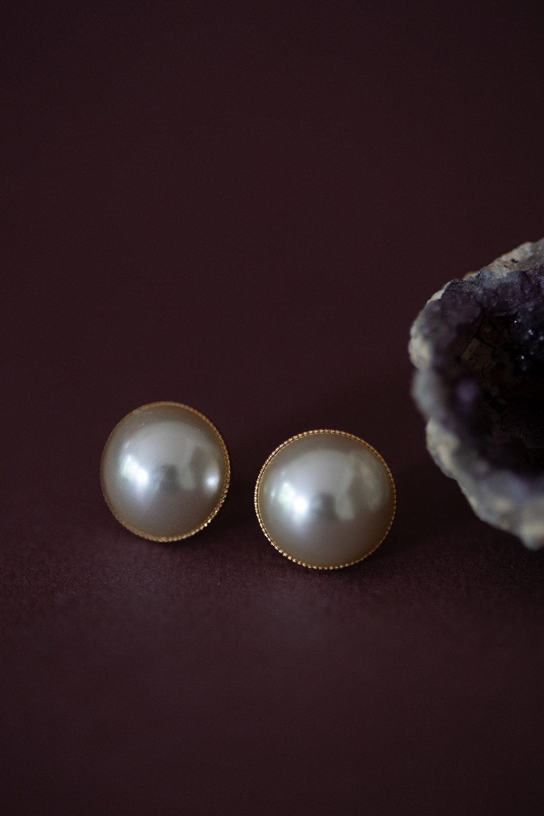 Boucles d'Oreilles Puces Nélya Or Perles Boucles d'Oreilles Monsieur Simone