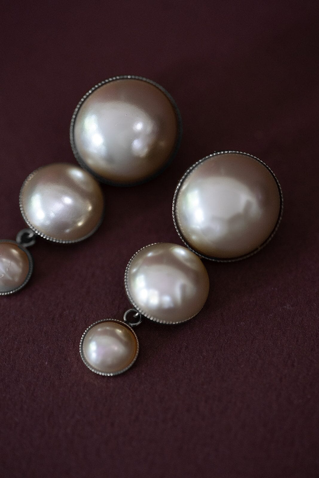 Boucles d'Oreilles Puces Pendantes Nélya Argent Perles Boucles d'Oreilles Monsieur Simone
