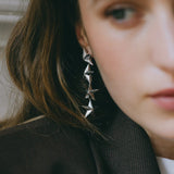 Boucles d'Oreilles Puces Pendantes Raoul Argent Étoiles Boucles d'oreilles Monsieur Simone