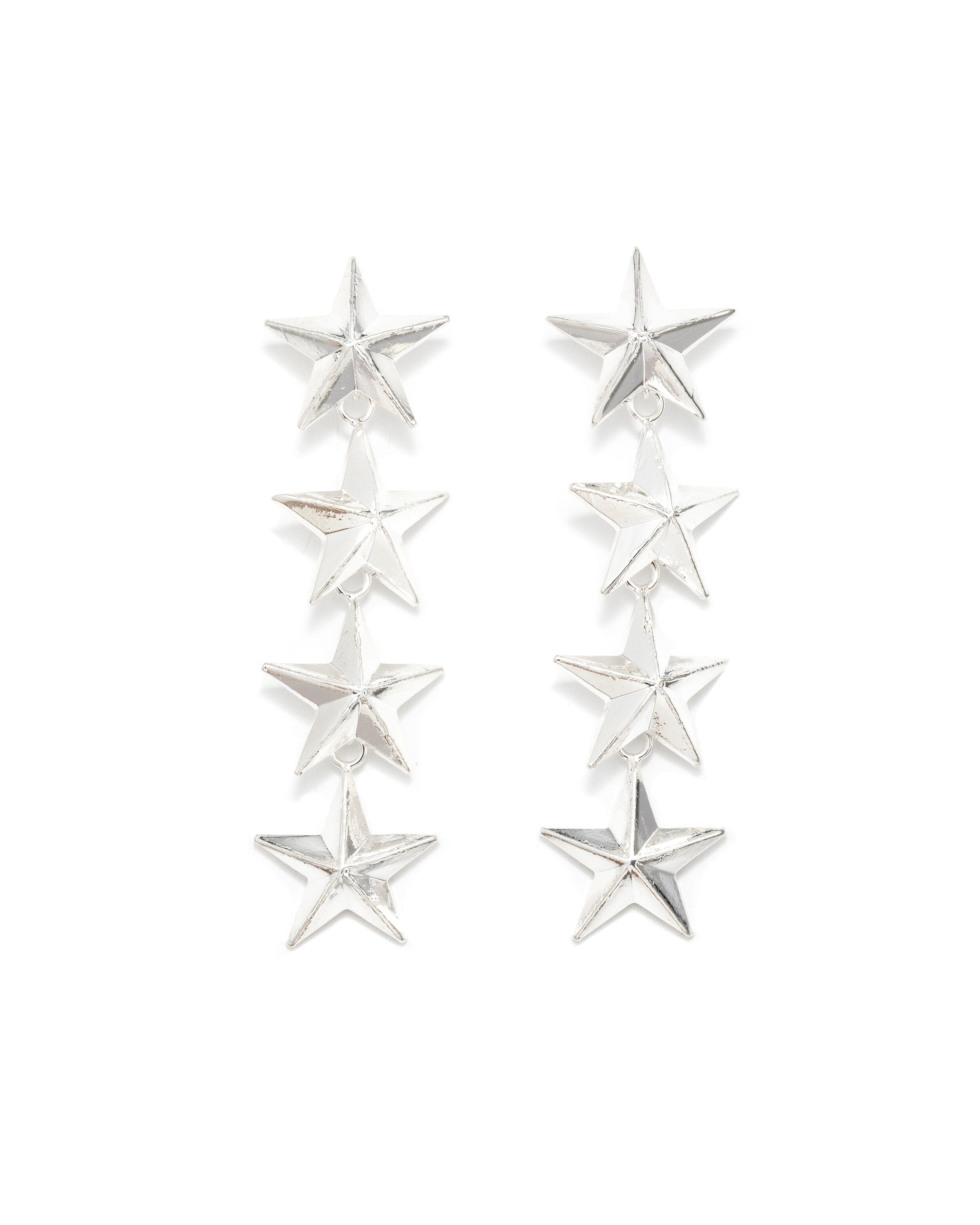 Boucles d'Oreilles Puces Pendantes Raoul Argent Étoiles Boucles d'oreilles Monsieur Simone