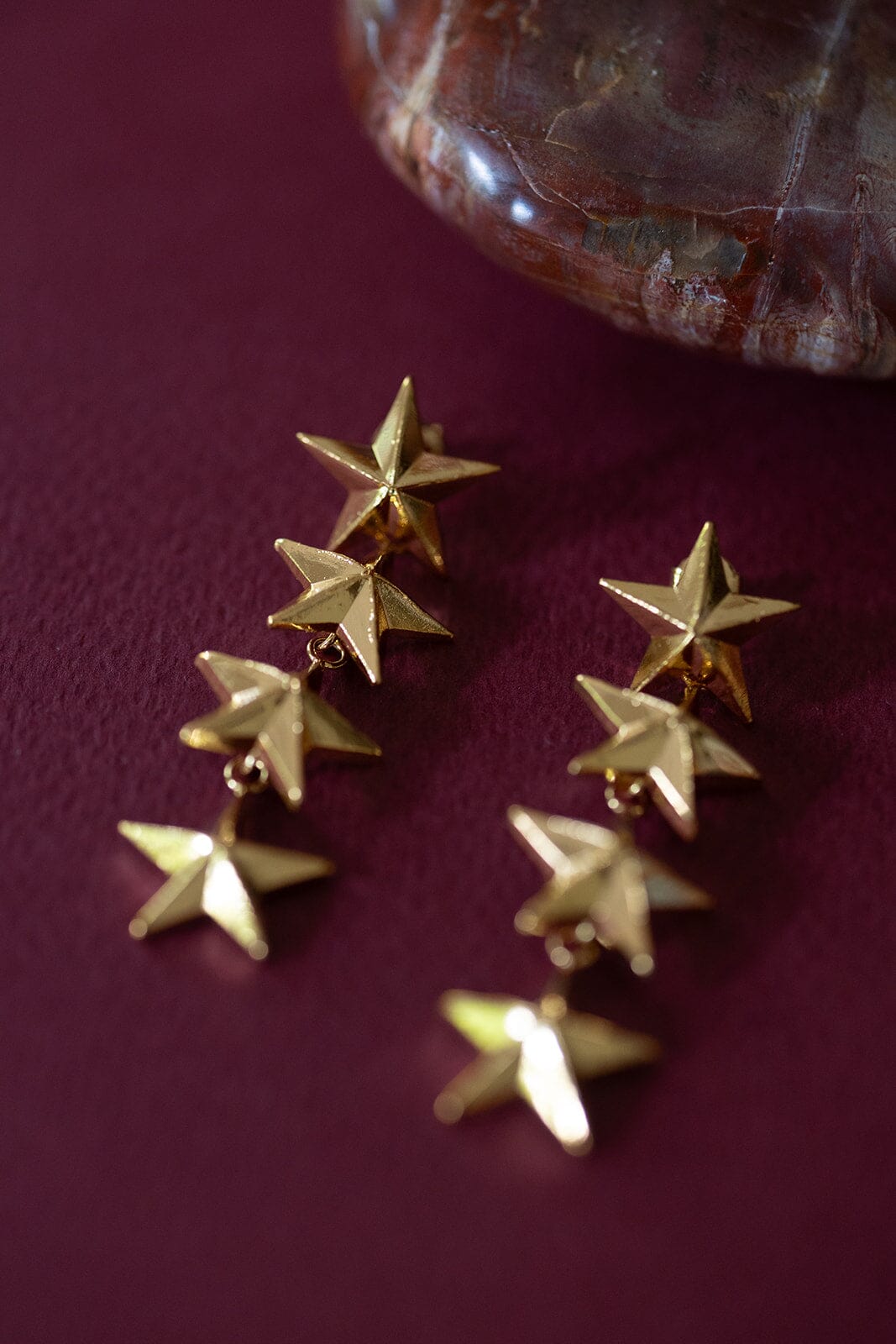 Boucles d'Oreilles Puces Pendantes Raoul Or Étoiles Boucles d'oreilles Monsieur Simone
