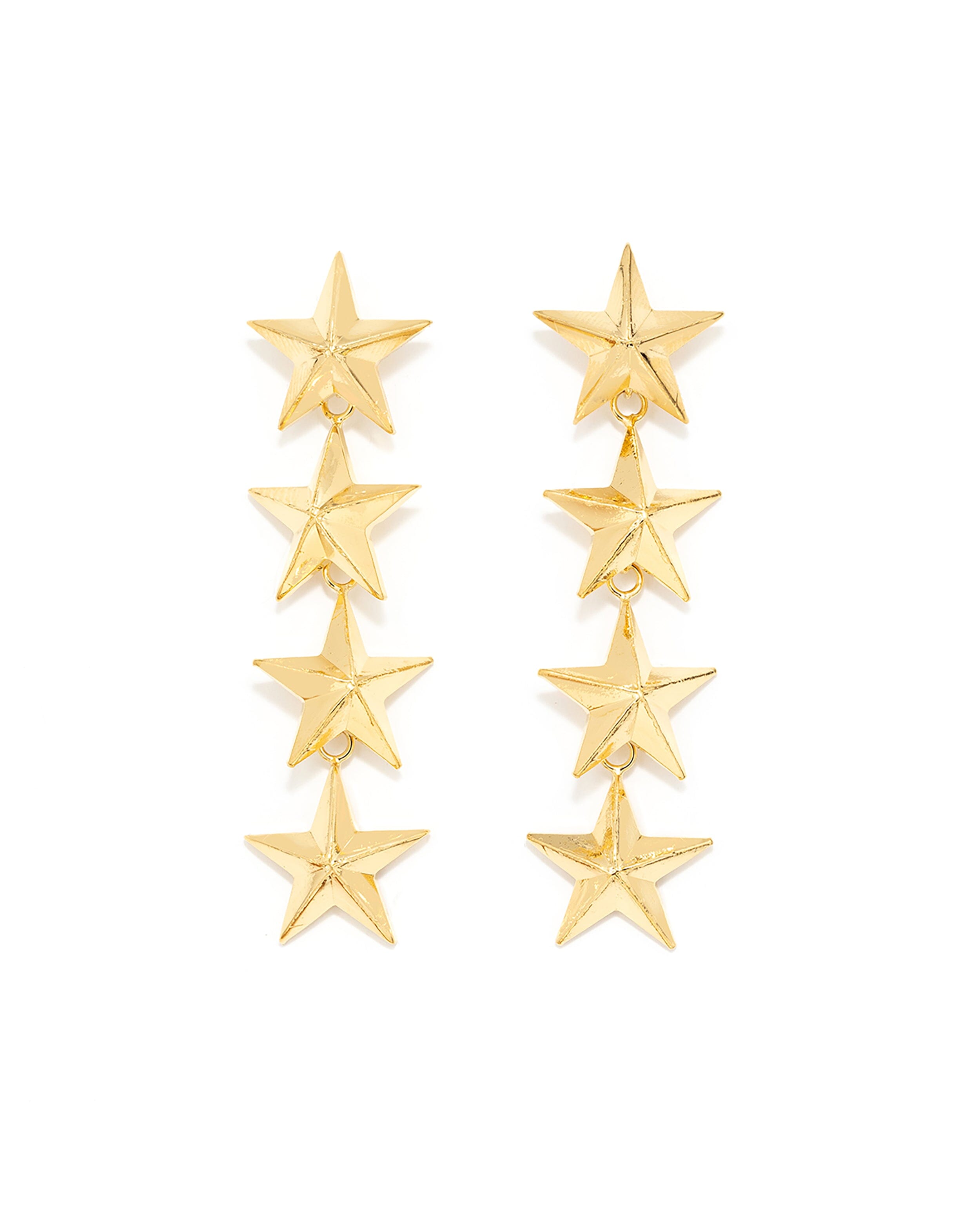 Boucles d'Oreilles Puces Pendantes Raoul Or Étoiles Boucles d'oreilles Monsieur Simone