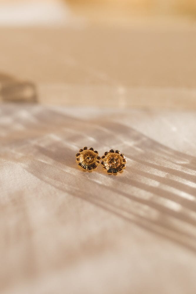 Boucles d'Oreilles Puces Théia Or Fleurs Boucles d'Oreilles Monsieur Simone