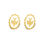 Boucles d'Oreilles Puces Thémis Colombes Or Ivoire Boucles d'Oreilles Monsieur Simone