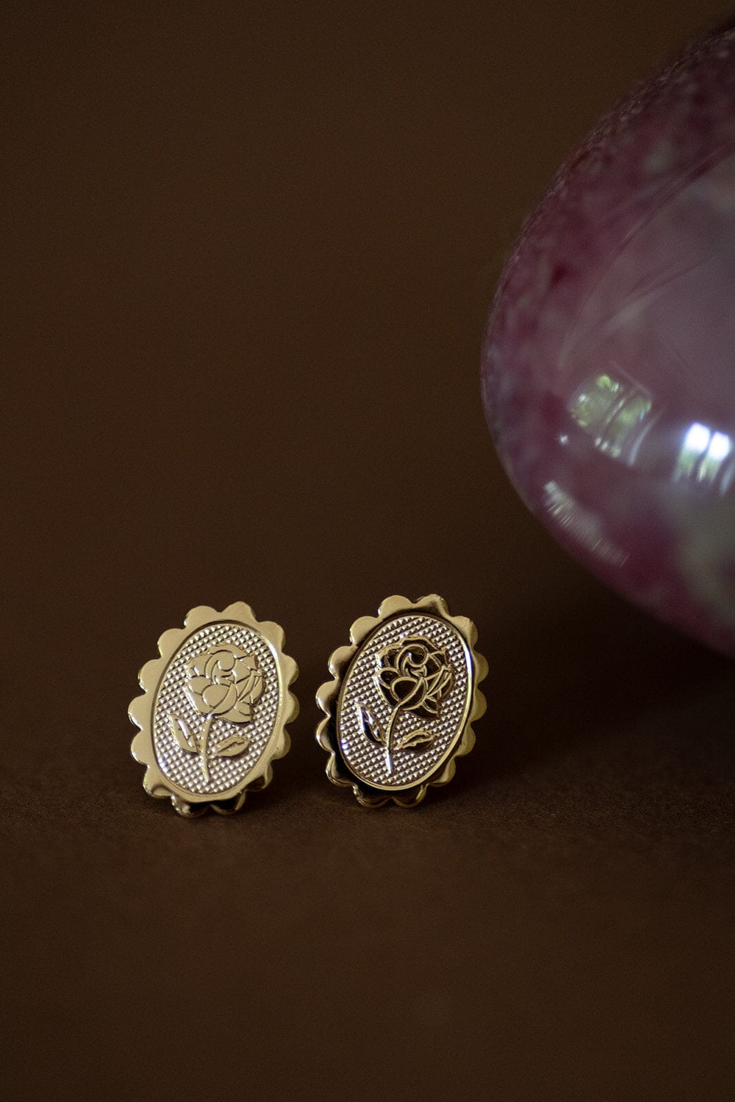 Boucles d'Oreilles Puces Thémis Fleurs Or Boucles d'Oreilles Monsieur Simone