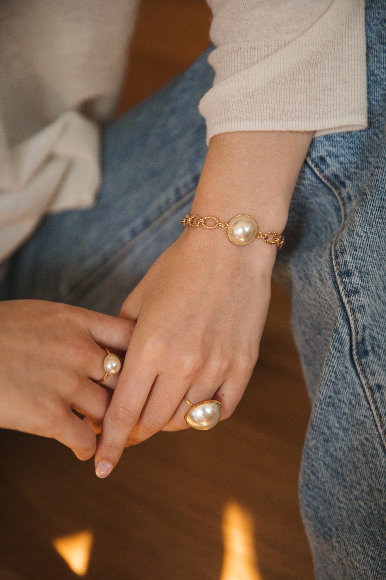 Bracelet Nélya Or Perle Bracelets Monsieur Simone