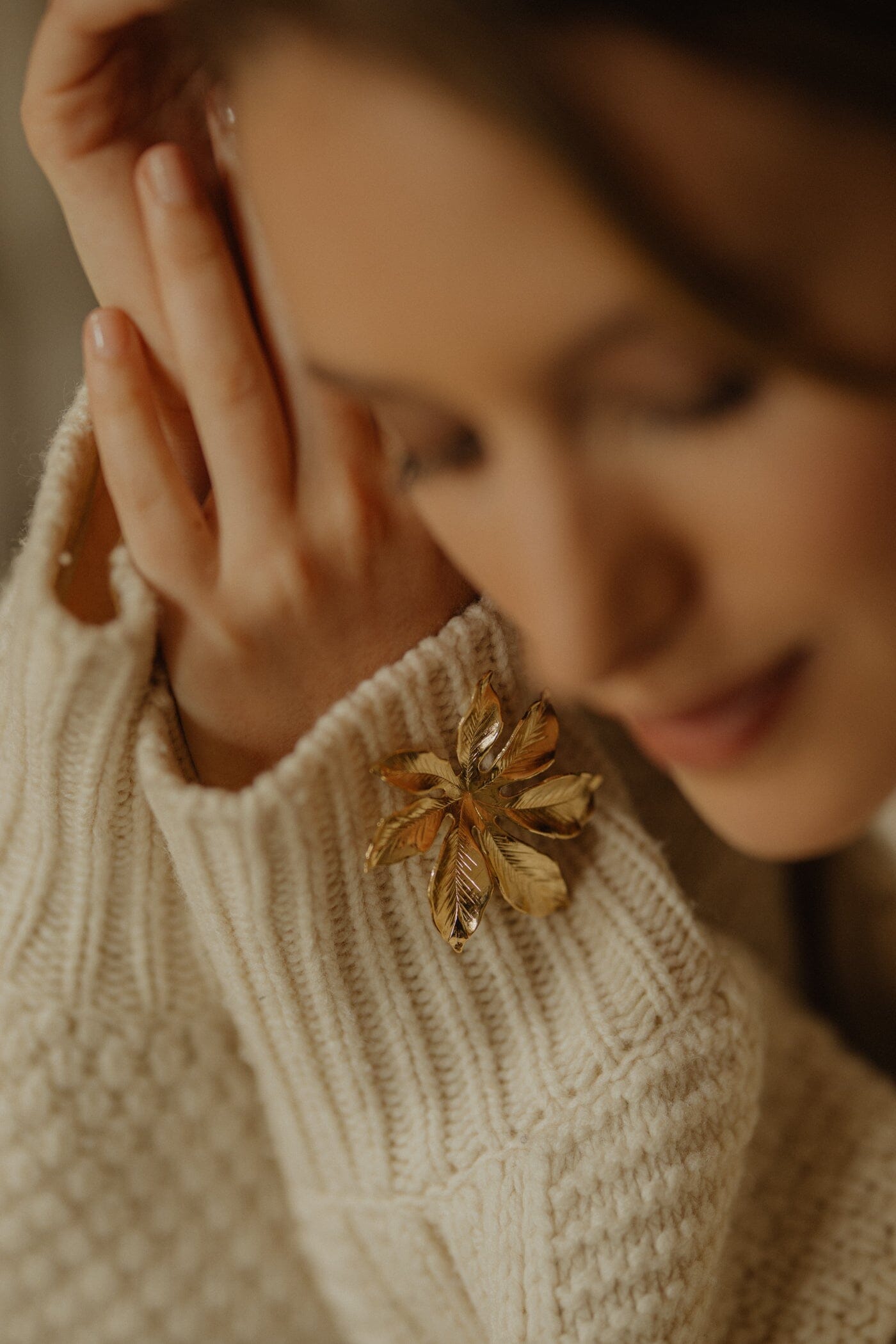 Broche Chloris Or Fleur Accessoires Monsieur Simone