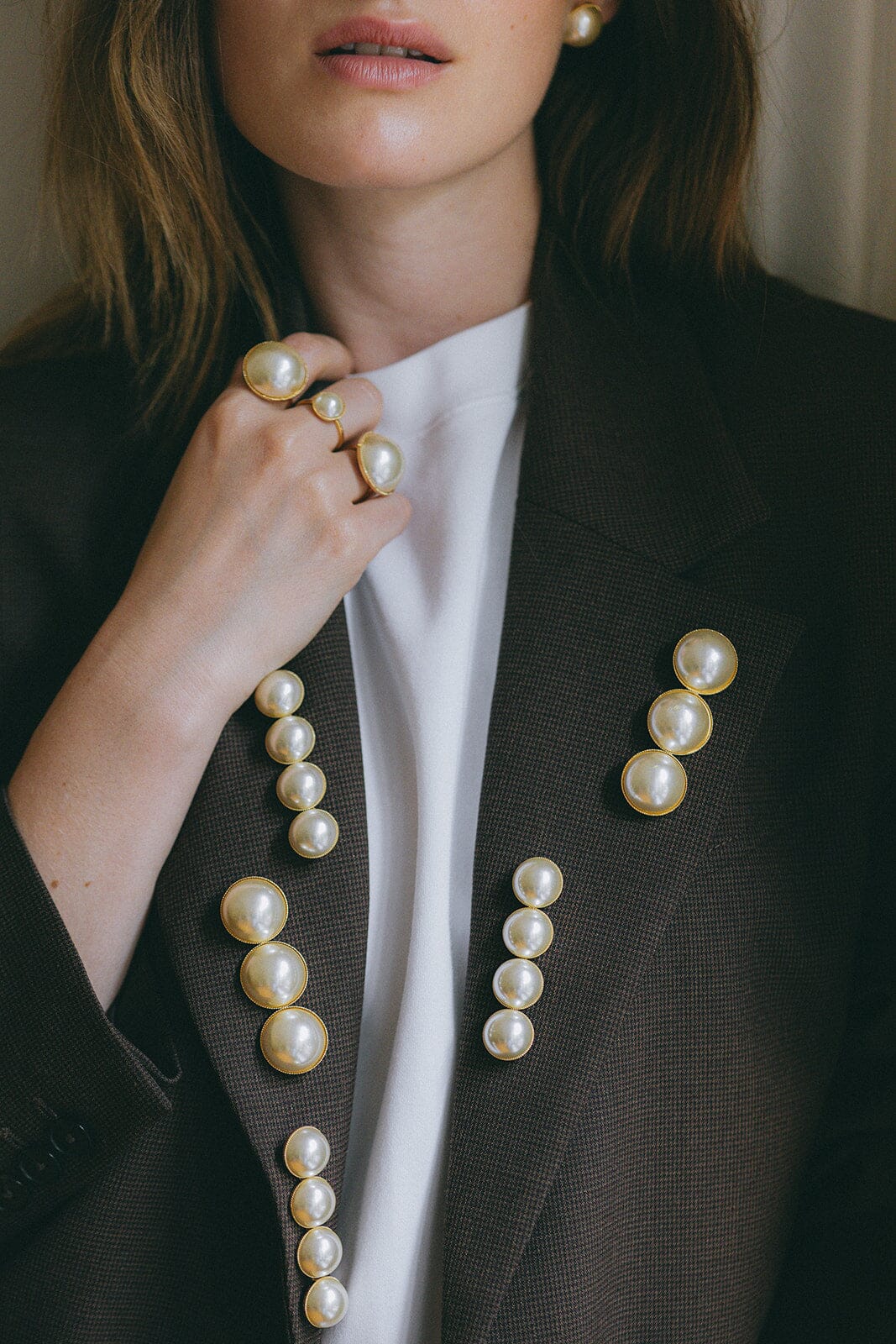 Broche Nélya Or Perles Accessoires Monsieur Simone