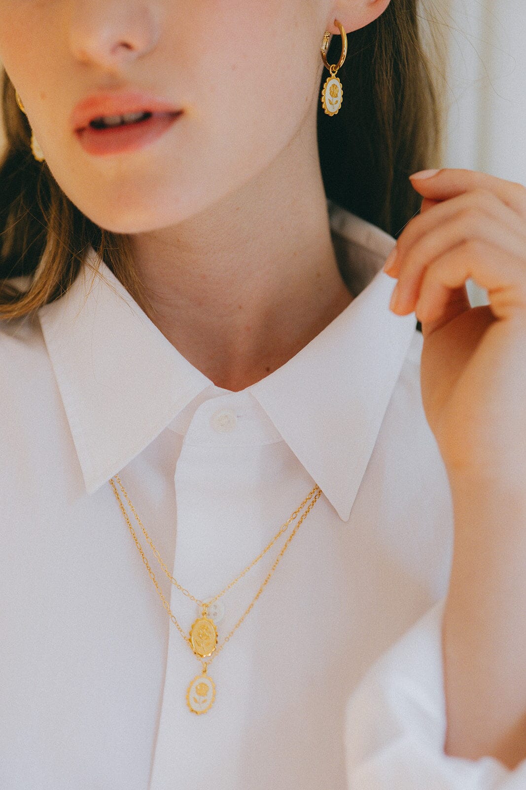Collier Thémis Fleur Or Ivoire Colliers Monsieur Simone