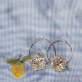 Créoles Aglaé Argent Fleur Boucles d'Oreilles Monsieur Simone