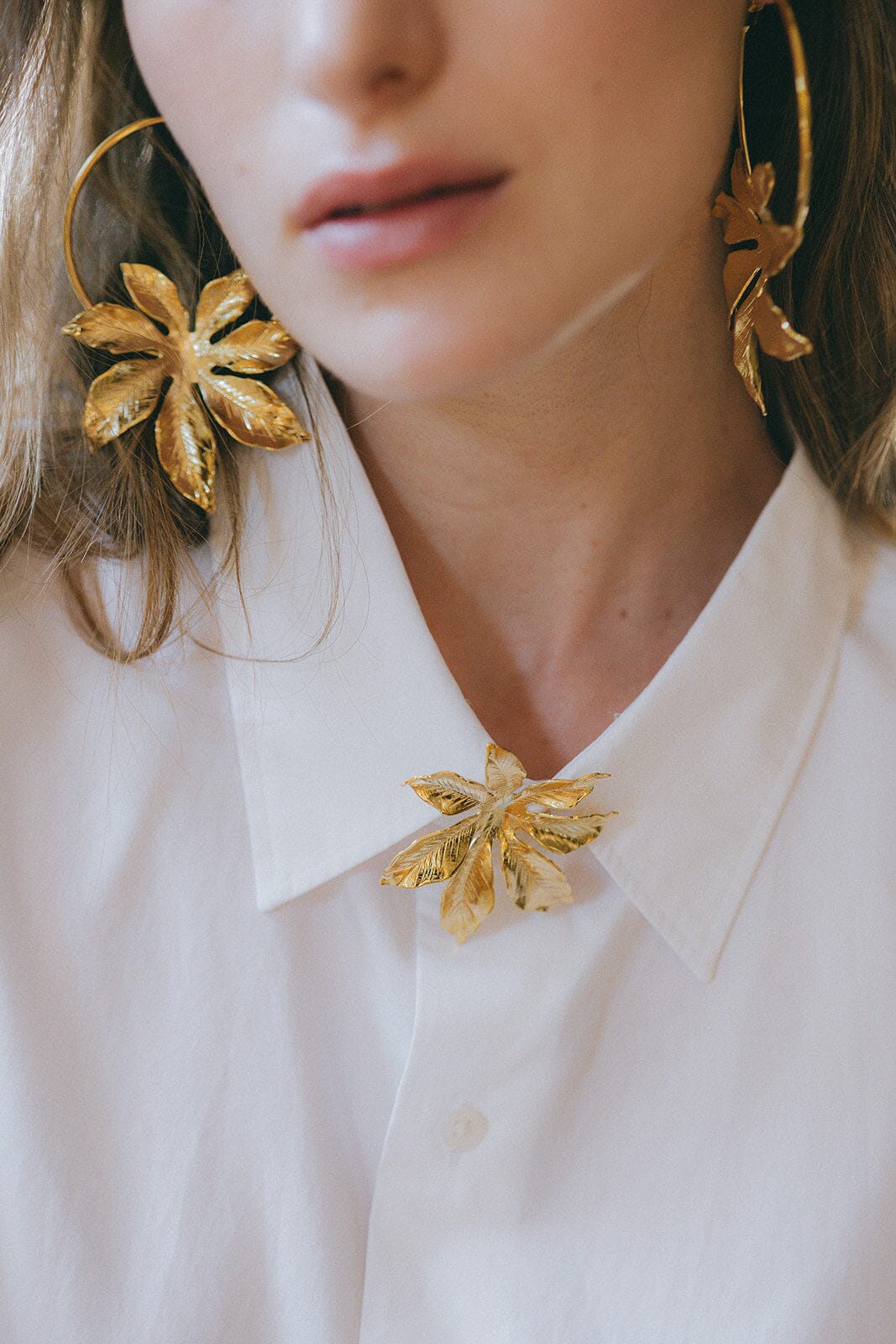 Créoles Chloris Or Fleurs Boucles d'Oreilles Monsieur Simone