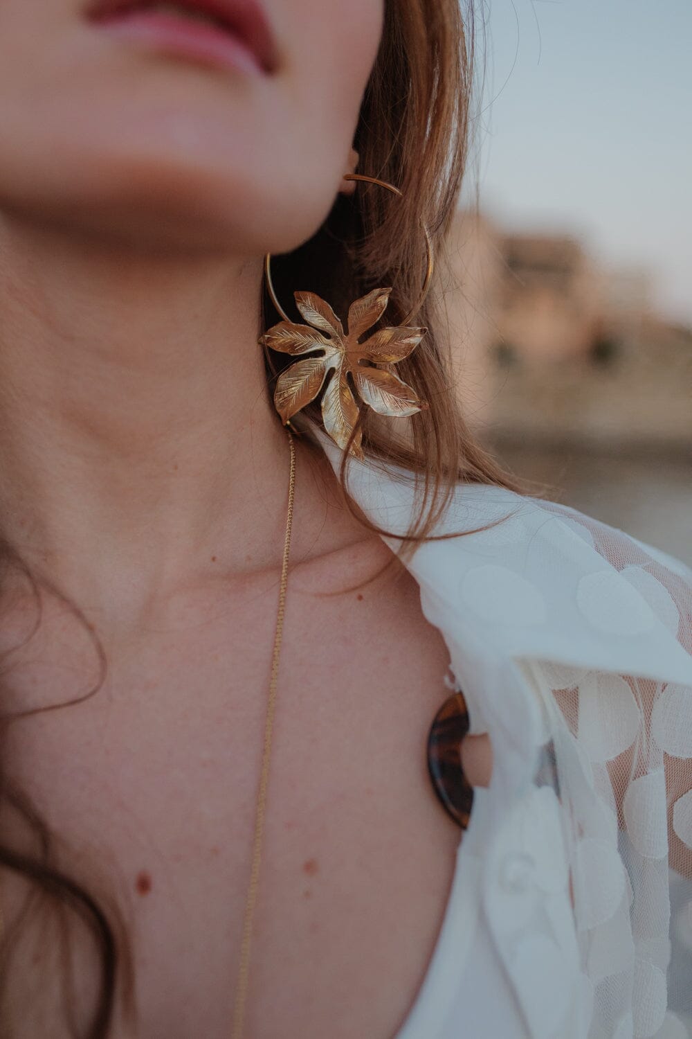 Créoles Chloris Or Fleurs Boucles d'Oreilles Monsieur Simone